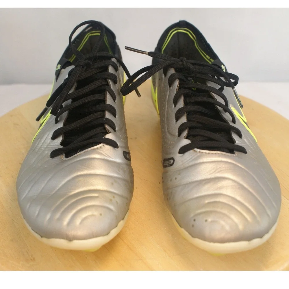 Nike Tiempo Legend 10 Elite FG Soccer Cleats Silver Volt DV4328-001 Mens 8.5 - Picture 3 of 16